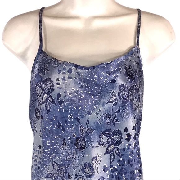 Vintage Blue Floral Cutout Chemise - Picture 2 of 10
